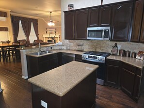 Microwave, oven, stovetop, dishwasher