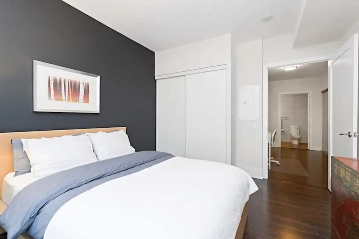 Gallery Apartment | Laptop workspace, blackout drapes, soundproofing, iron/ironing board