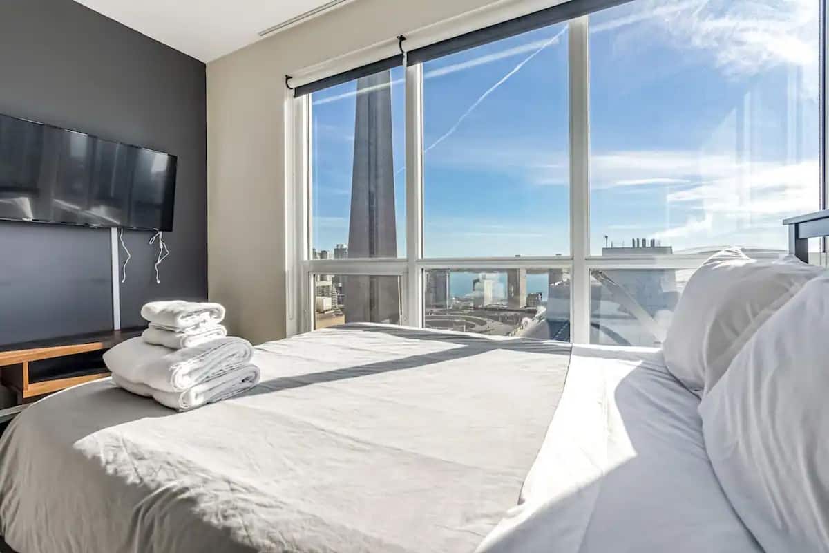 Comfort Apartment | Laptop workspace, blackout drapes, soundproofing, iron/ironing board