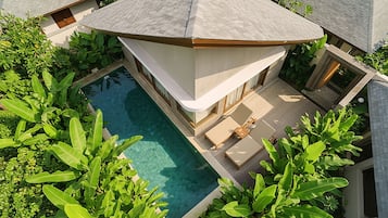 奢华别墅, 1 间卧室, 泳池景观 | 起居区