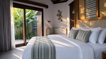 Italienske Frette-laken, sengetøy av topp kvalitet og minibar