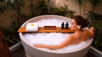Luxury Villa, 1 Bedroom, with Private Pool | Bathroom | Rainfall showerhead, free toiletries, bathrobes, bidet