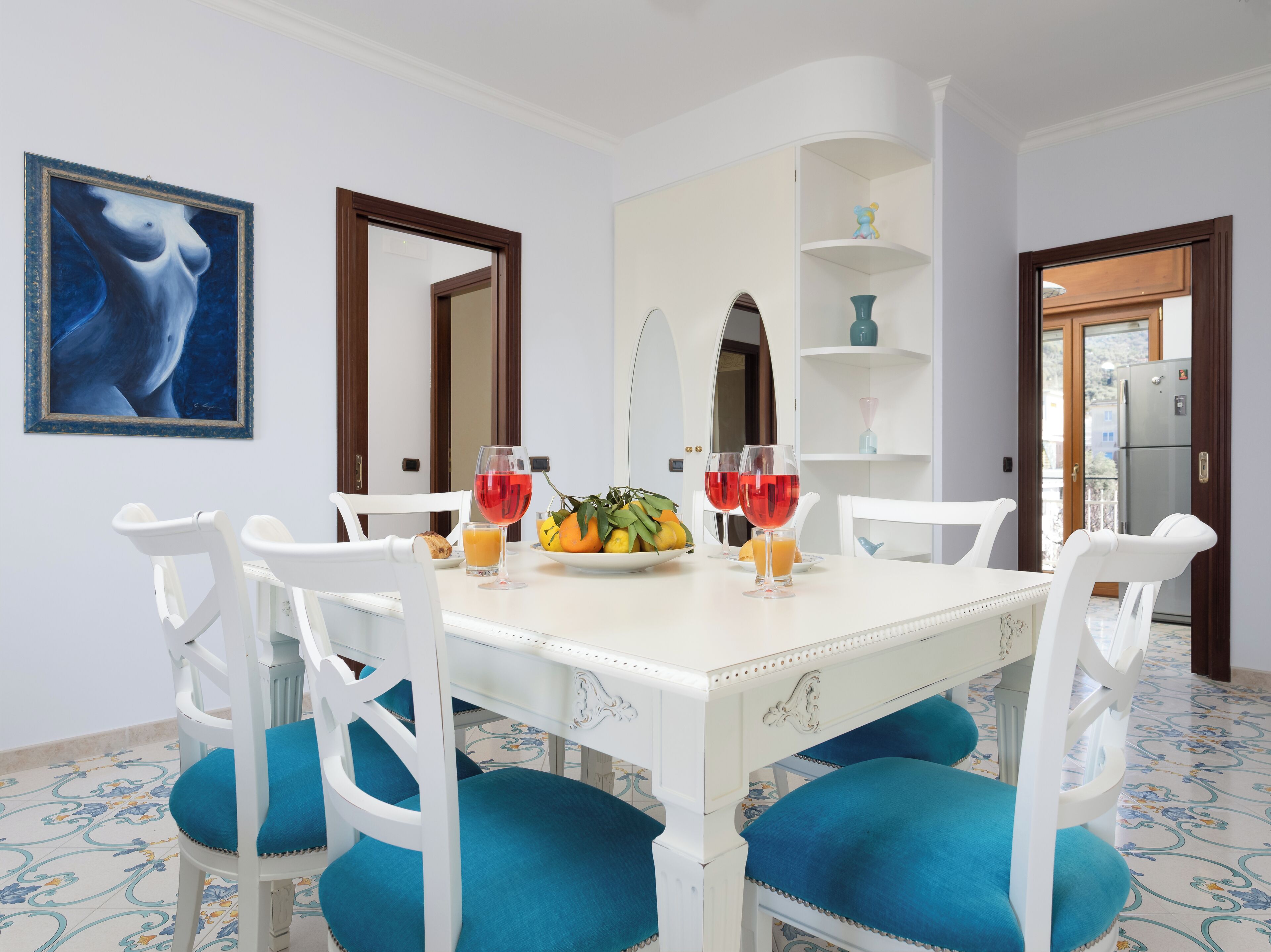 Panoramic-Apartment, Balkon, Meerblick | Esszimmer