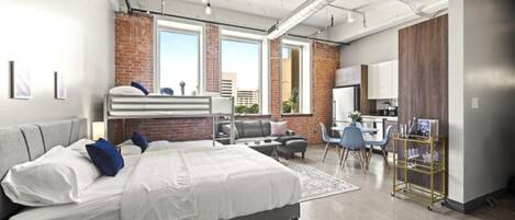 3 bedrooms, desk, iron/ironing board, travel cot