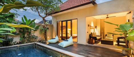 Luxury Villa, 1 Bedroom, Pool View | Terrace/patio