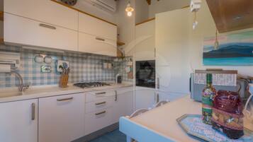Fridge, microwave, dishwasher, toaster
