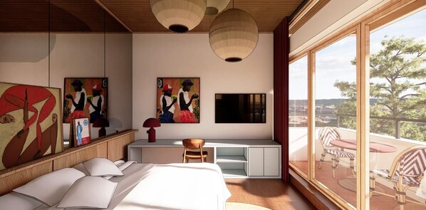 خزنة داخل الغرفة ومكتب ومساحة عمل للكمبيوتر المحمول ومكواة/لوح كي