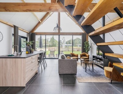 Modern Lodge Stay With Pond View