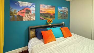 1 chambre, bureau, accès Internet, draps fournis