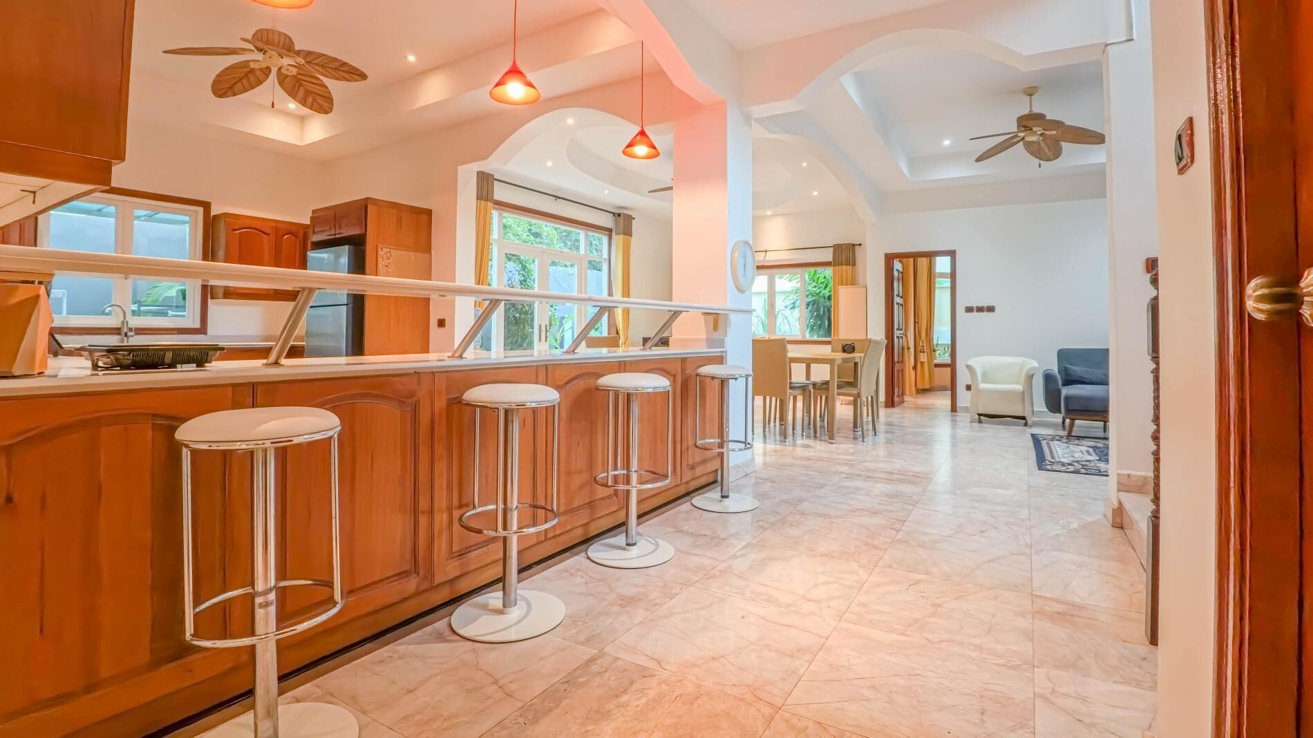 Villa, Balcony | Private kitchen | Full-sized fridge, microwave, oven, stovetop