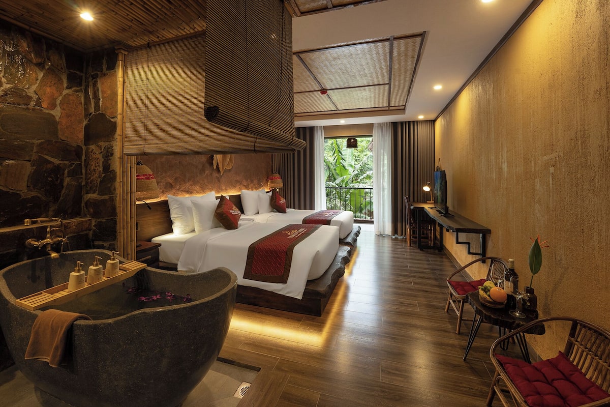 Chambre Prestige, vue sur la montagne | Draps en coton égyptien, literie de qualité