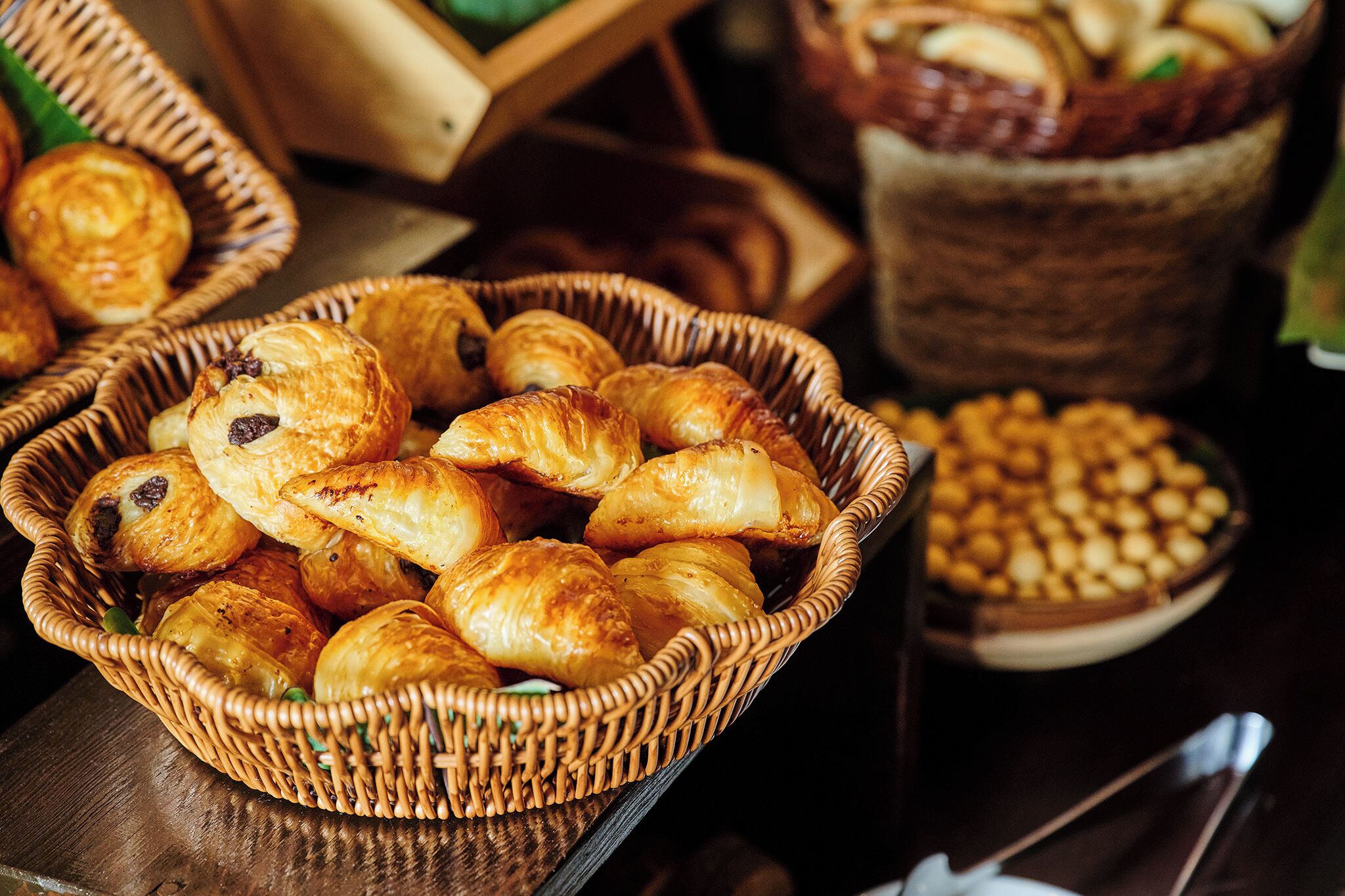 A basket of pastries.