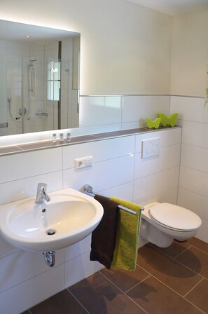 Dusche, Haartrockner, Handtücher