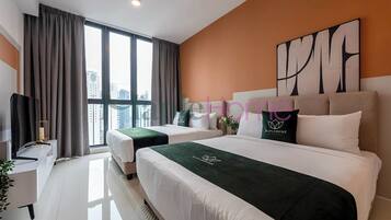 Blackout curtains, iron/ironing board, free WiFi