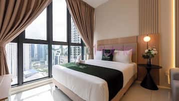 Blackout curtains, iron/ironing board, free WiFi