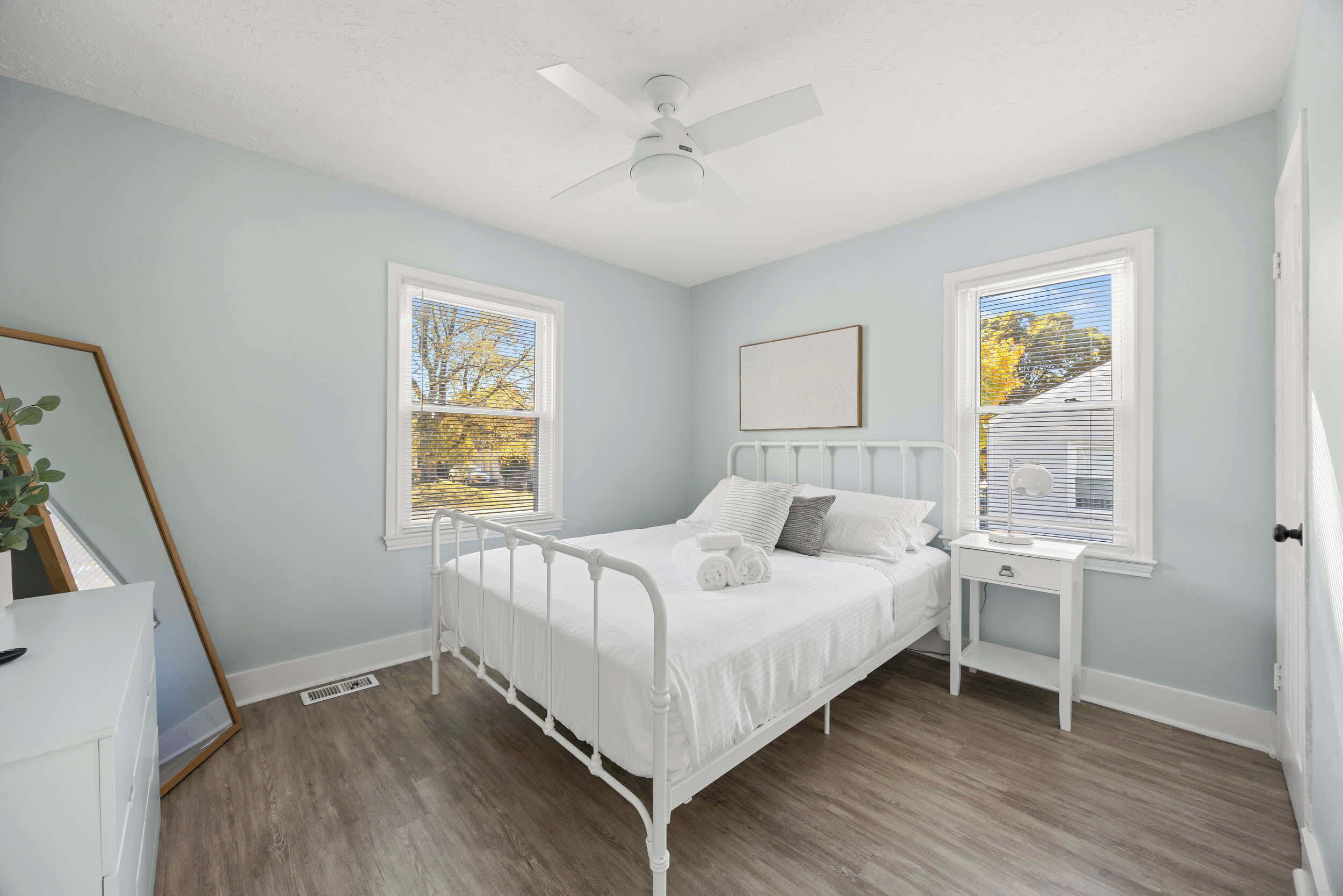 Bedroom 1: After a long day of exploring, this is exactly where you want to land. We designed this room with your comfort in mind! 