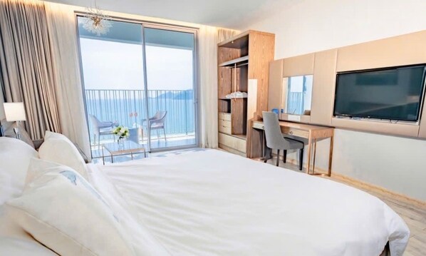 Family Condo, 2 Bedrooms, Kitchen, Ocean View | Premium bedding, down comforters, memory foam beds, in-room safe - Panorama Sunshine Nha Trang (Nha Trang)