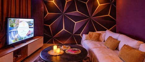 Télévision, cheminée