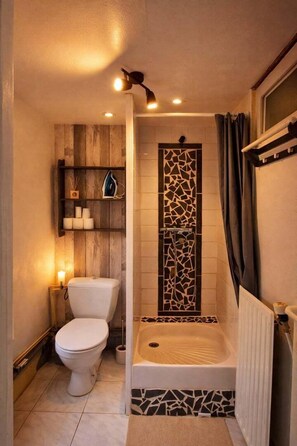 Douche, serviettes fournies