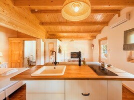 Mini-fridge, microwave, highchair