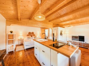 Mini-fridge, microwave, high chair