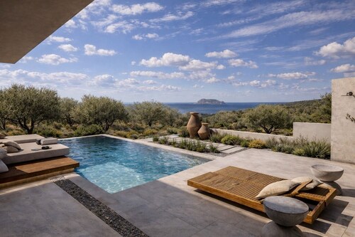 Casa Astra Private Villa with Pool & Sea View in Agia Marina, Chania