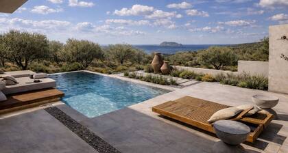Casa Astra Private Villa with Pool & Sea View in Agia Marina, Chania