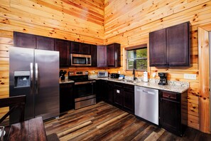 Oven, stovetop, dishwasher, coffee/tea maker