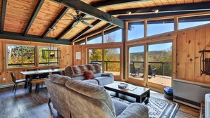 Smart TV, fireplace - RoundTop Chalet | Hot Tub, Fire Pit & Mountain Views near Killington & Okemo (Plymouth)