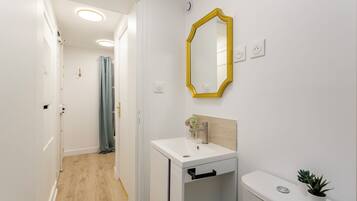 Appartement | Badkamer | Een douche, een regendouche,  milieuvriendelijk toiletgerief