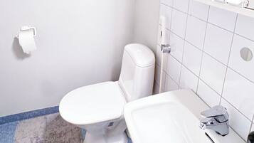 Regadera, secadora de cabello, bidet, toallas