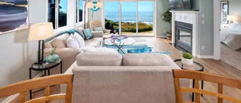 TV, fireplace, offices