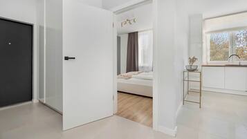 1 chambre, bureau, fer et planche à repasser, lit parapluie