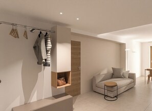 Apartment, 1 Schlafzimmer, Erdgeschoss | Daunenbettdecken, Betten mit Memory-Foam-Matratzen, Zimmersafe