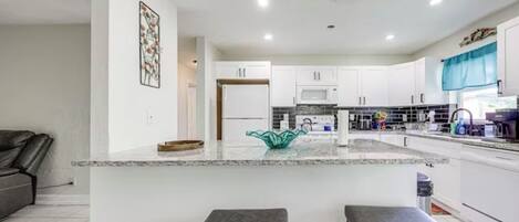 Microwave, oven, stovetop, dishwasher