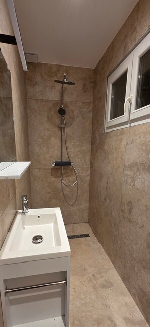 Shower, hair dryer