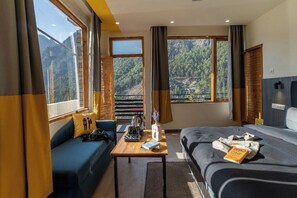 Superior Double Room with Balcony and Mountain View x A Block | View from room - The Hosteller Kasol Parvati Valley (Sosan)