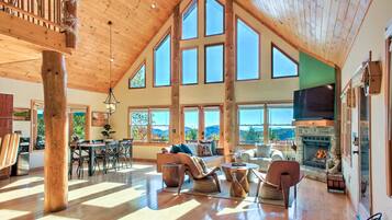 TV, fireplace, foosball, table tennis