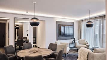 Deluxe-Apartment III, Balkon, Bergblick | Coin séjour