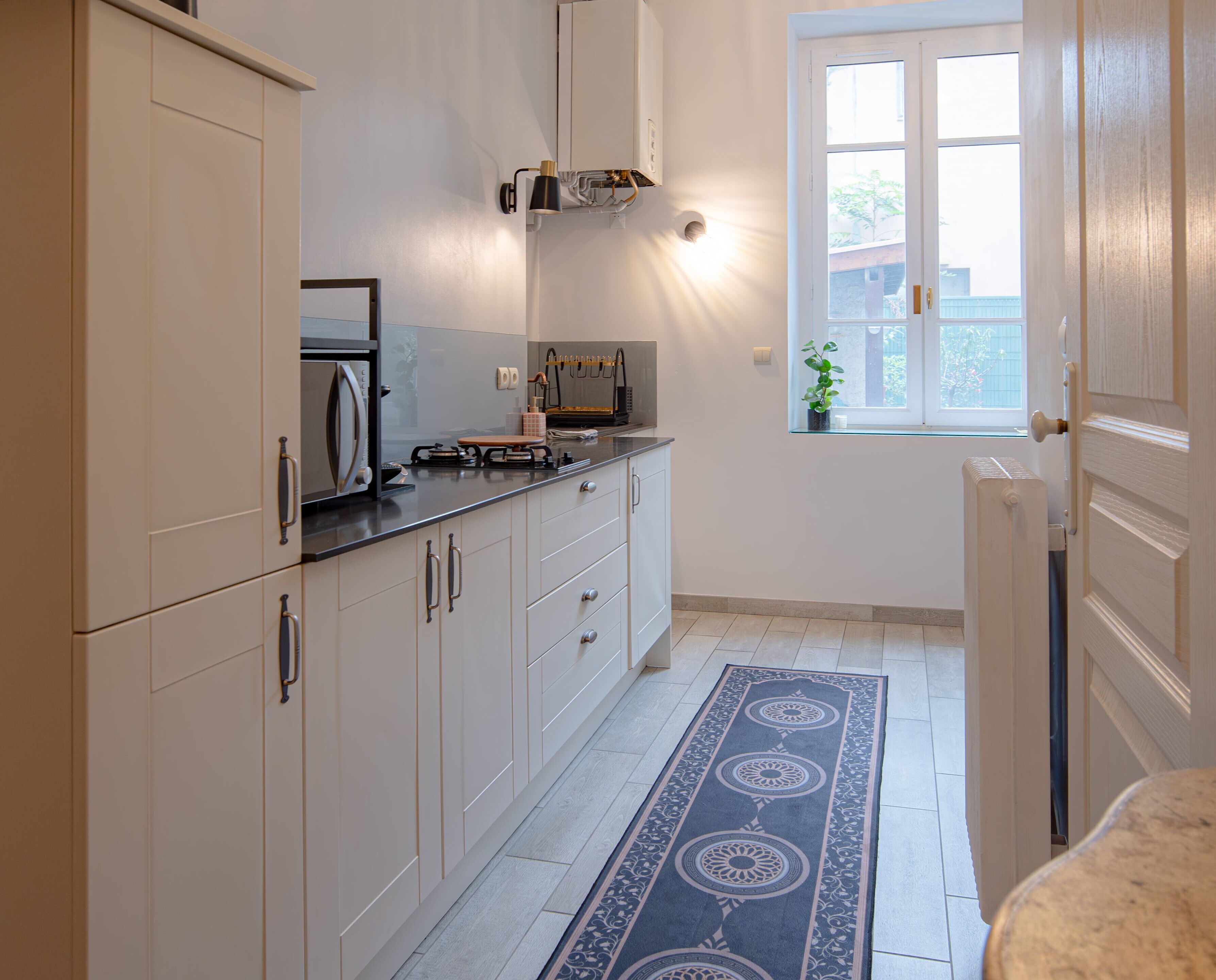 Fridge, microwave, coffee/tea maker