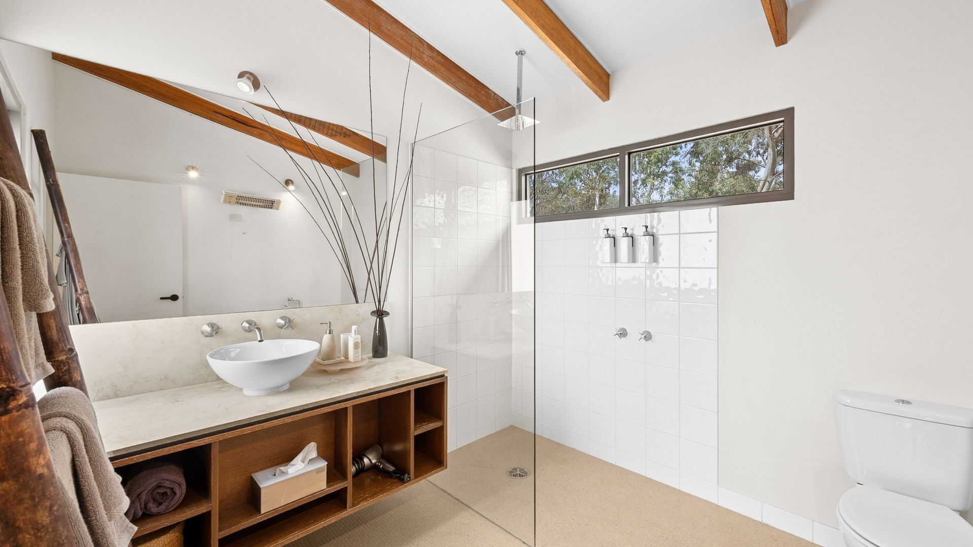 Shower, hair dryer