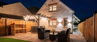 Deluxe Wood Fired Hot Tub in our Cheshire Getaway