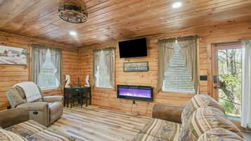 Televisión, chimenea