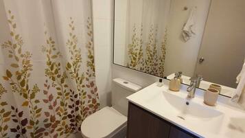 Serviettes fournies, savon, papier toilette