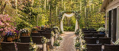 Outdoor banquet area