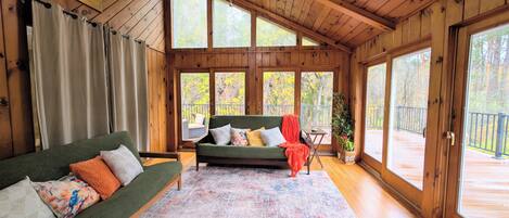 Televisión y chimenea