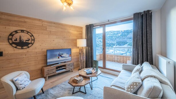 Living area - 88m2 Duplex 6A Apartment (Huez)