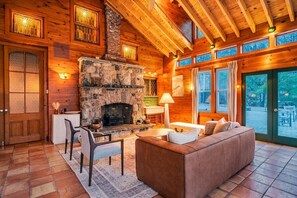 TV, fireplace, video games, ping pong