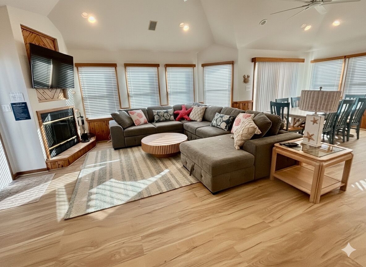 Televisión y chimenea 