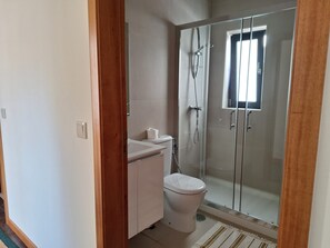 Ducha, secador de pelo y toallas